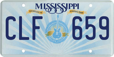 MS license plate CLF659