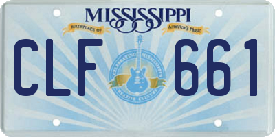 MS license plate CLF661