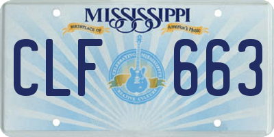 MS license plate CLF663