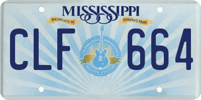 MS license plate CLF664