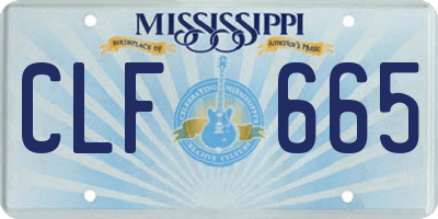 MS license plate CLF665