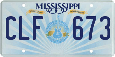 MS license plate CLF673