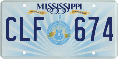 MS license plate CLF674