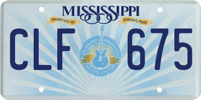 MS license plate CLF675