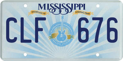 MS license plate CLF676