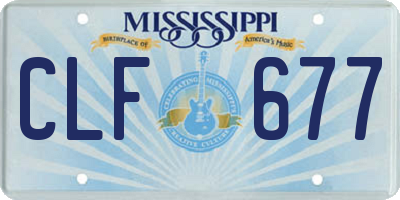 MS license plate CLF677