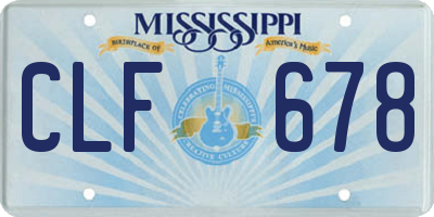 MS license plate CLF678