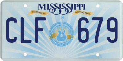 MS license plate CLF679