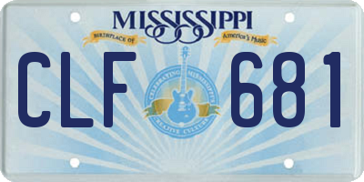 MS license plate CLF681