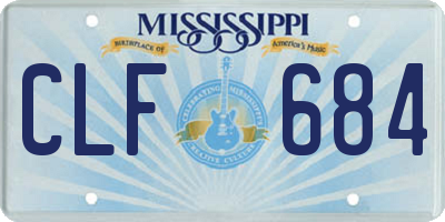 MS license plate CLF684