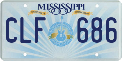 MS license plate CLF686