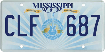 MS license plate CLF687