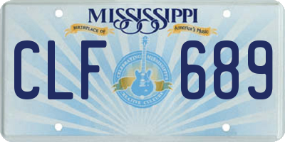 MS license plate CLF689