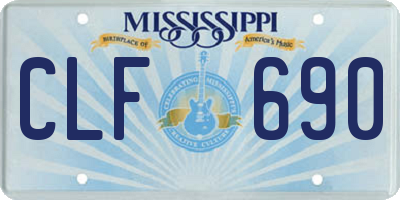 MS license plate CLF690