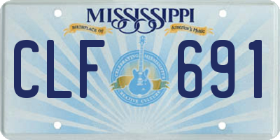 MS license plate CLF691
