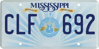 MS license plate CLF692