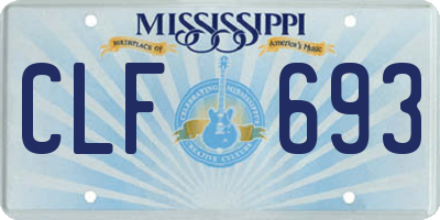 MS license plate CLF693