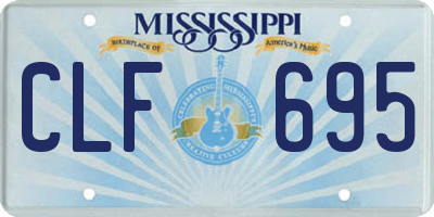 MS license plate CLF695