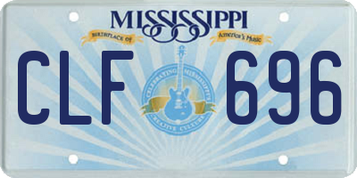 MS license plate CLF696