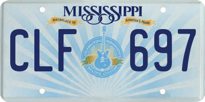 MS license plate CLF697