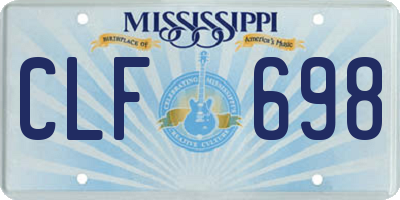 MS license plate CLF698