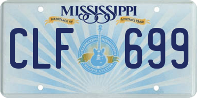 MS license plate CLF699