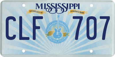 MS license plate CLF707