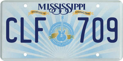 MS license plate CLF709