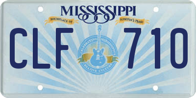 MS license plate CLF710