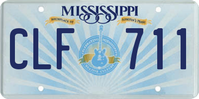 MS license plate CLF711