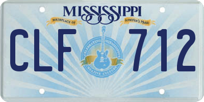 MS license plate CLF712