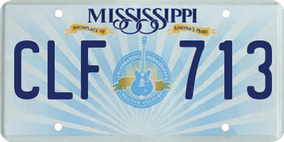 MS license plate CLF713