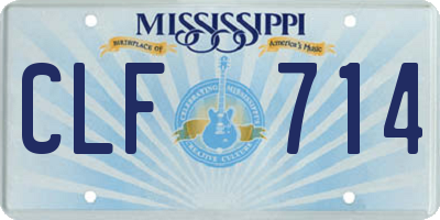 MS license plate CLF714