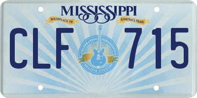 MS license plate CLF715