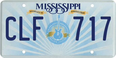 MS license plate CLF717