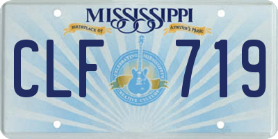 MS license plate CLF719