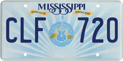 MS license plate CLF720