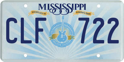 MS license plate CLF722