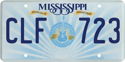 MS license plate CLF723