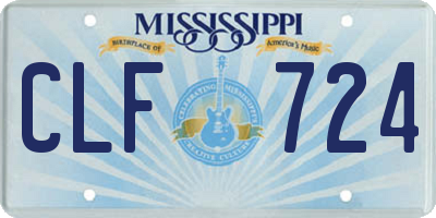 MS license plate CLF724