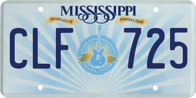 MS license plate CLF725