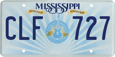 MS license plate CLF727
