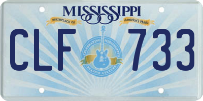 MS license plate CLF733