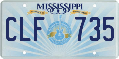 MS license plate CLF735