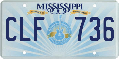 MS license plate CLF736