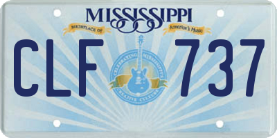 MS license plate CLF737