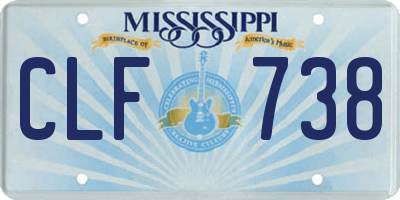MS license plate CLF738