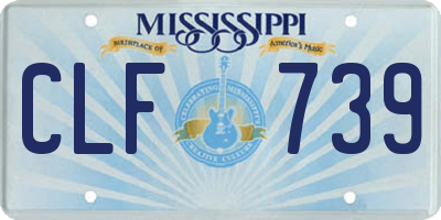 MS license plate CLF739