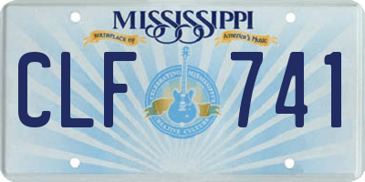 MS license plate CLF741
