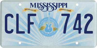 MS license plate CLF742